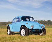 AUT 22 RK1114 03
1969 VW Baja Blue 3/4 Front View On Grass Blue Sky