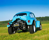 AUT 22 RK1115 01
1969 VW Baja Blue 3/4 Rear View On Grass