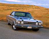 AUT 22 RK1124 04
1967 Plymouth Belvedere GTX Hemi Silver 3/4 Front View On Pavement By Dry Grass Hill