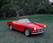 AUT 22 RK1217 01
1961 Maserati 3500GT Spyder Vignale Convertible Red 3/4 Front View On Grass By Trees