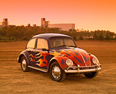 AUT 22 RK1237 04
1966 VW Bug Purple With Flames 3/4 Front View On Dirt