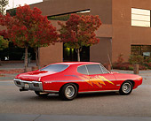 AUT 22 RK1277 02
1968 Pontiac GTO Red Custom Design 3/4 Rear View On Pavement