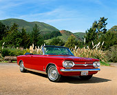 AUT 22 RK1366 05
1964 Chevrolet Corvair Monza Spyder Red 3/4 Front View On Pavement