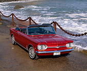 AUT 22 RK1369 03
1964 Chevrolet Corvair Monza Spyder Convertible Red 3/4 Front On Pavement