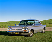 AUT 22 RK1386 01
1964 Chevrolet Corvair Monza Sprint Silver 3/4 Front View On Grass