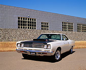 AUT 22 RK1511 03
1969 1/2 Plymouth Road Runner White 3/4 Front View On Pavement