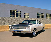 AUT 22 RK1511 04
1969 1/2 Plymouth Road Runner White 3/4 Front View On Pavement