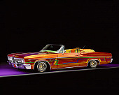 AUT 22 RK1658 05
1966 Chevrolet Impala Lowrider Convertible Multicolored 3/4 Front View Studio