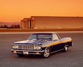 AUT 22 RK1857 03
1964 Chevrolet El Camino Black Front 3/4 View On Pavement By Hangar Filtered