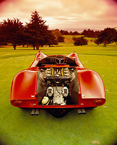 AUT 22 RK1990 01
1967 Bizzarrini P538 Can-Am Le Mans Sport Racer Red Rear Open Engine Shot