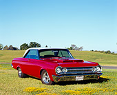 AUT 22 RK2183 01
1964 Dodge Polara 500 Red And White 3/4 Front View On Grass