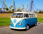 AUT 22 RK2197 02
1967 Volkswagen Kombi Bus Turquoise And White 3/4 Front View By Roller Coaster