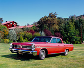 AUT 22 RK2251 01
1963 Pontiac Star Chief Red Front 3/4 View On Grass Trees Background