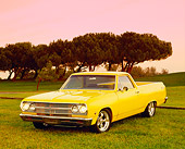 AUT 22 RK2284 06
1965 Chevrolet, El Camino, Yellow 3/4 Front View On Grass