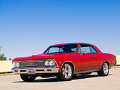 AUT 22 RK2333 01
1966 Chevrolet Chevelle SS 396 Red Low 3/4 Front View On Pavement