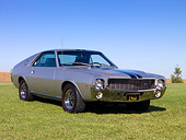 AUT 22 RK2357 01
1968 AMC AMX Silver 3/4 Front View On Grass