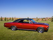 AUT 22 RK2363 01
1967 Chevrolet Chevelle SS 396 Maroon 3/4 Front View On Grass