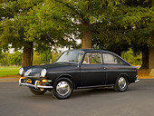 AUT 22 RK2408 01
1967 Volkswagen Fastback Black 3/4 Side View On Pavement By Trees