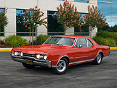 AUT 22 RK2412 01
1967 Oldsmobile 442 Red 3/4 Front View On Pavement