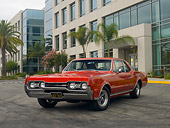 AUT 22 RK2413 01
1967 Oldsmobile 442 Red 3/4 Front View On Pavement