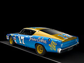 AUT 22 RK2424 01
1969 Ford Torino Talladega Blue And Gold 3/4 Rear View Studio