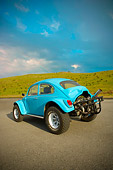 AUT 22 RK2429 01
1969 Volkswagen Baja 2 Door Blue 3/4 Rear View On Pavement