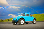 AUT 22 RK2430 01
1969 Volkswagen Baja 2 Door Blue Low 3/4 View On Pavement