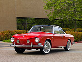 AUT 22 RK2450 01
1963 Volkswagen Type 34 Karmann Ghia Red Black Top 3/4 Front View On Pavement