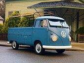 AUT 22 RK2458 01
1961 Volkswagen Type 2 Bus Blue 3/4 Front View On Pavement