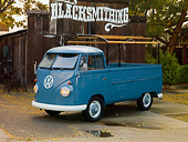 AUT 22 RK2459 01
1961 Volkswagen Type 2 Bus Blue 3/4 Side View On Pavement