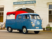 AUT 22 RK2470 01
1967 Volkswagen Double Cab Transporter Blue Low 3/4 Front View On Pavement
