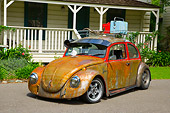 AUT 22 RK2476 01
1969 Volkswagen Bug Rusty  3/4 Front View On Pavement