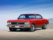 AUT 22 RK2482 01
1966 Chevrolet Chevelle SS 396 Red 3/4 Front View On Pavement