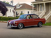 AUT 22 RK2489 01
1965 Volkswagen 1500 Type 3 Notchback Burgundy 3/4 Side View On Pavement