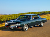 AUT 22 RK2501 01
1965 Chevy Chevelle SS 427 Green 3/4 Side View On Pavement