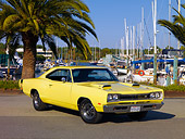 AUT 22 RK2510 01
1969 Dodge Super Bee Yellow 3/4 Front View On Pavement By Harbor