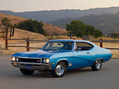 AUT 22 RK2533 01
1968 Buick GS 400 Blue 3/4 Front View On Pavement