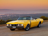 AUT 22 RK2547 01
1968 Oldsmobile 442 Convertible Yellow 3/4 Front View On Pavement