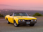 AUT 22 RK2548 01
1968 Oldsmobile 442 Convertible Yellow 3/4 Front View On Pavement