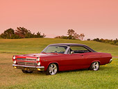 AUT 22 RK2581 01
1966 Mercury Comet Cyclone GT Red Black Top 3/4 Side View On Grass