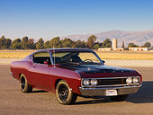 AUT 22 RK2586 01
1969 Ford Torino Talladega Maroon 3/4 Front View On Pavement