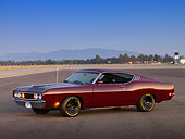 AUT 22 RK2591 01
1969 Ford Torino Talladega Maroon 3/4 Side View On Pavement