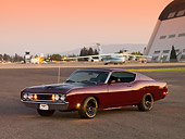 AUT 22 RK2592 01
1969 Ford Torino Talladega Maroon 3/4 Front View On Pavement