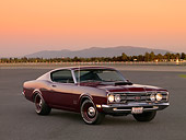 AUT 22 RK2602 01
1969 Mercury Cyclone Cobra Jet 428 Maroon 3/4 Front View On Pavement