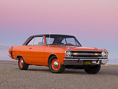 AUT 22 RK2611 01
1969 Dodge Dart Swinger 340 Orange 3/4 Front View on Pavement