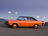 AUT 22 RK2613 01
1969 Dodge Dart Swinger 340 Orange 3/4 Front View on Pavement