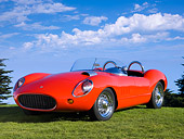 AUT 22 RK2621 01
1966 Alfa Romeo Red 3/4 Front View On Grass By Trees Blue Sky