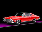 AUT 22 RK2645 01
1968 Chevrolet Chevelle SS 396 Red And Black 3/4 Front View Studio