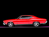 AUT 22 RK2646 02
1968 Chevrolet Chevelle SS 396 Red And Black Profile View Studio