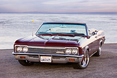 AUT 22 RK2649 01
1966 Chevrolet Impala Super Sport Convertible Burgundy 3/4 Front View By Water